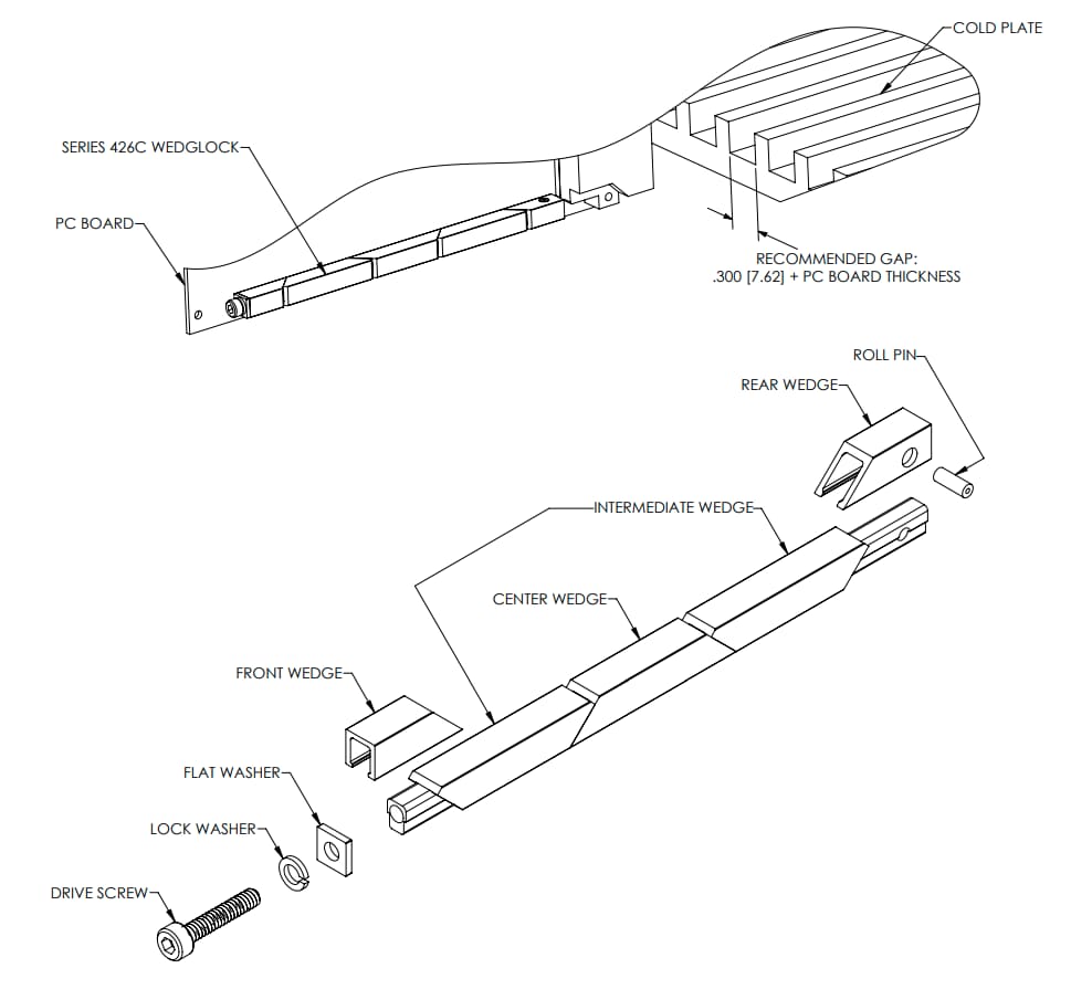 C/A Design Wedgelock Card Retainers for Embedded Cooling